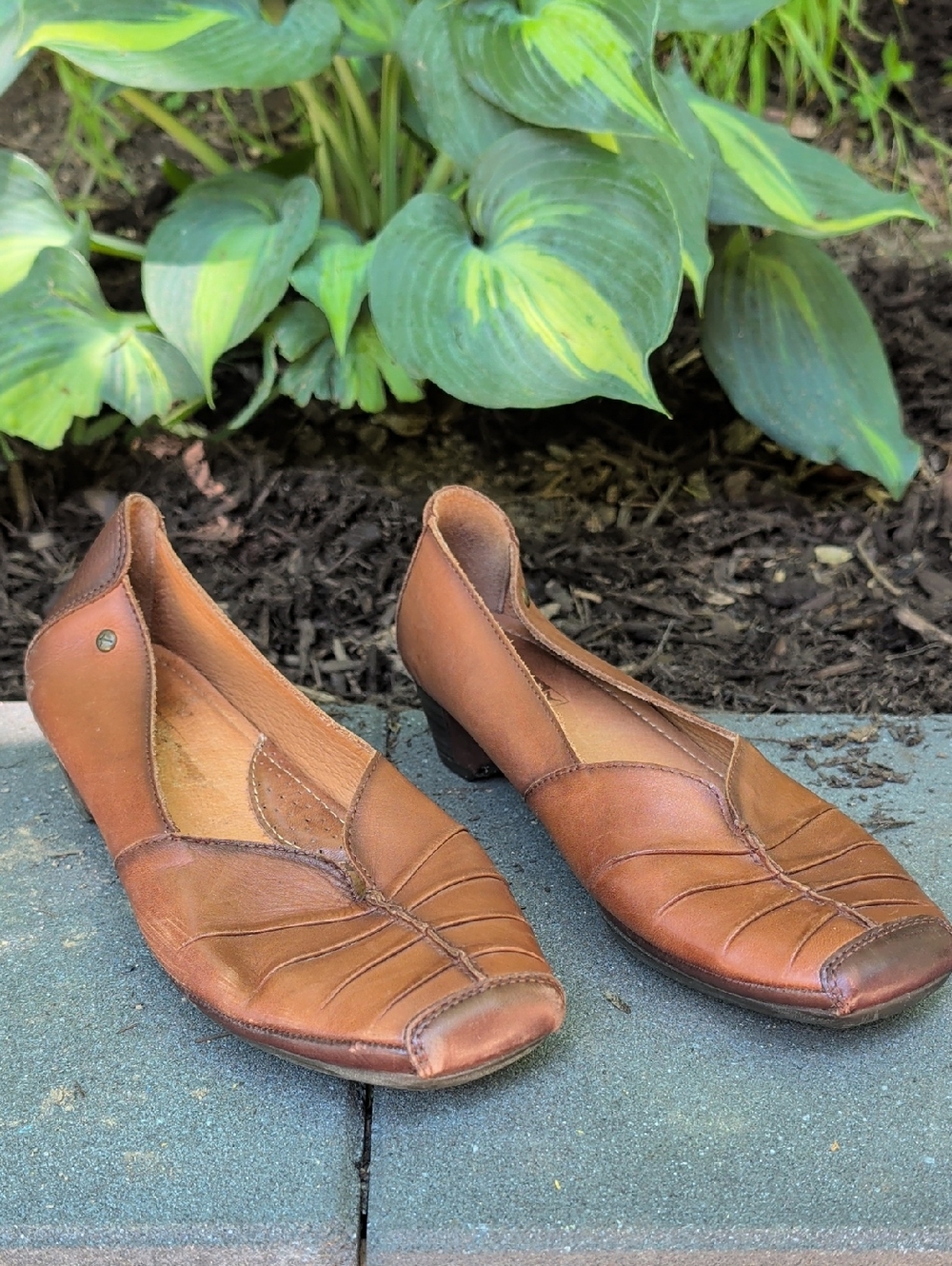 Pikolinos Brown Leather Slip Ons EU 38